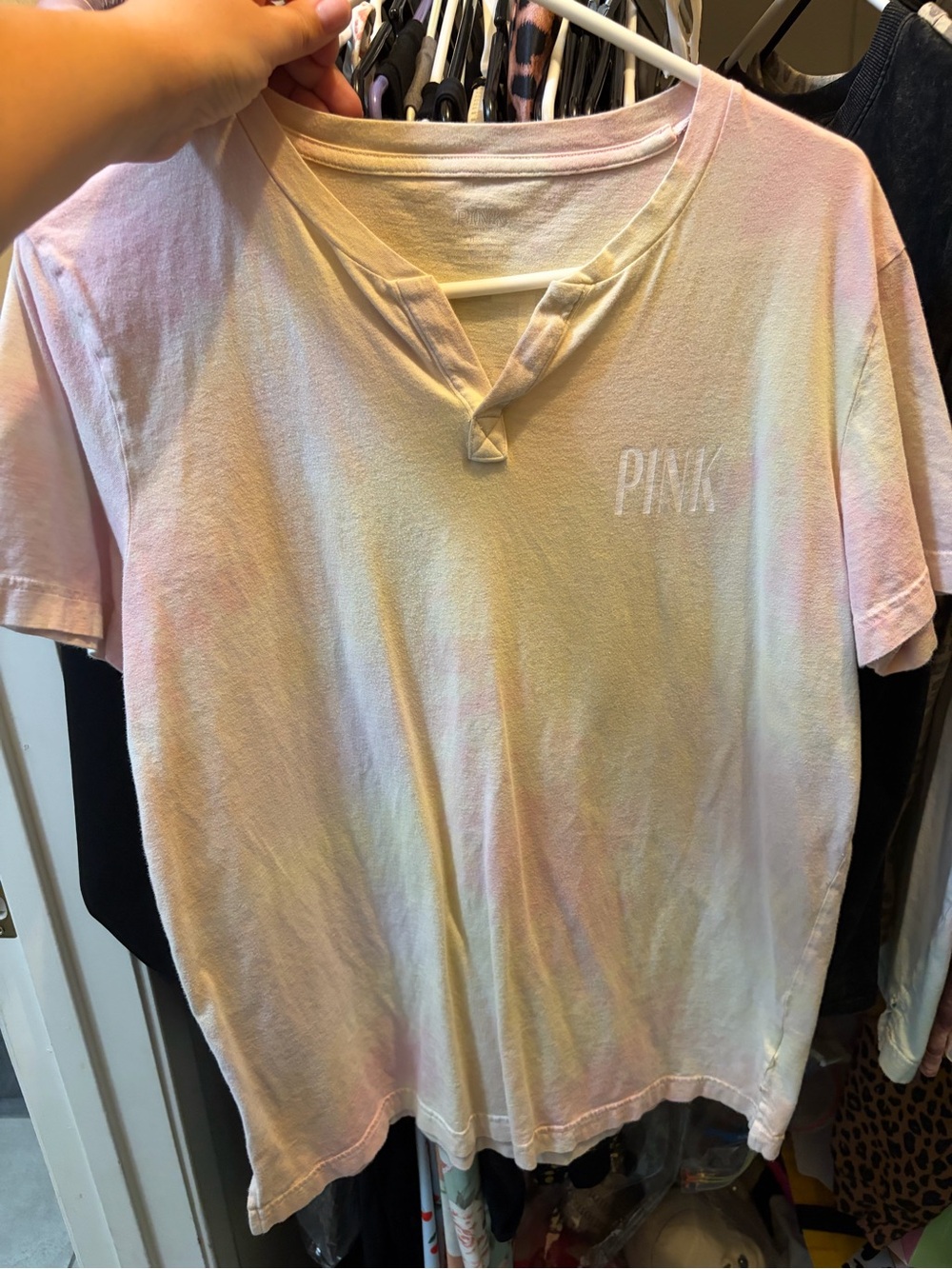 Victoria secret pink tie dye palm tree graphic shirt medium